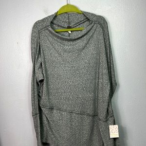 Free People NWT Urban Outfitters Gray Heather Funnel Neck Thermal Top Small